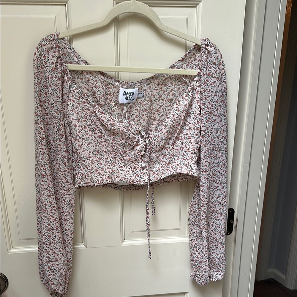 Princess Polly Gal Pink and White Blouse